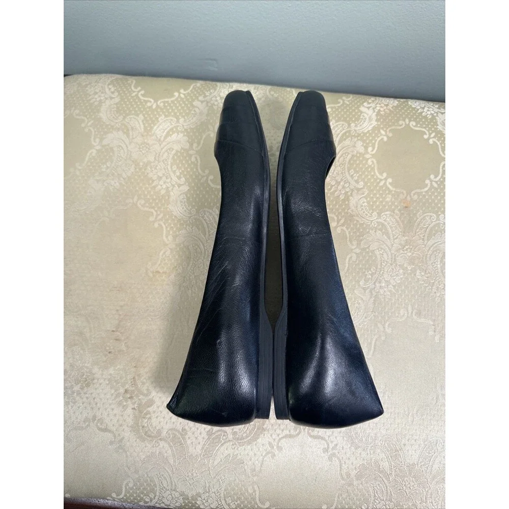 Gianni Bini Square Oval Toe Black Flats‎ Women’s Size 7.5 SEE SCUFFS